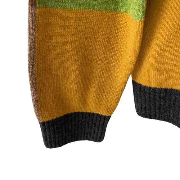 Louis Castel Mens Wool Blend Golf Sweater Elbow Patch Color Block 110 size XL - Picture 2 of 8